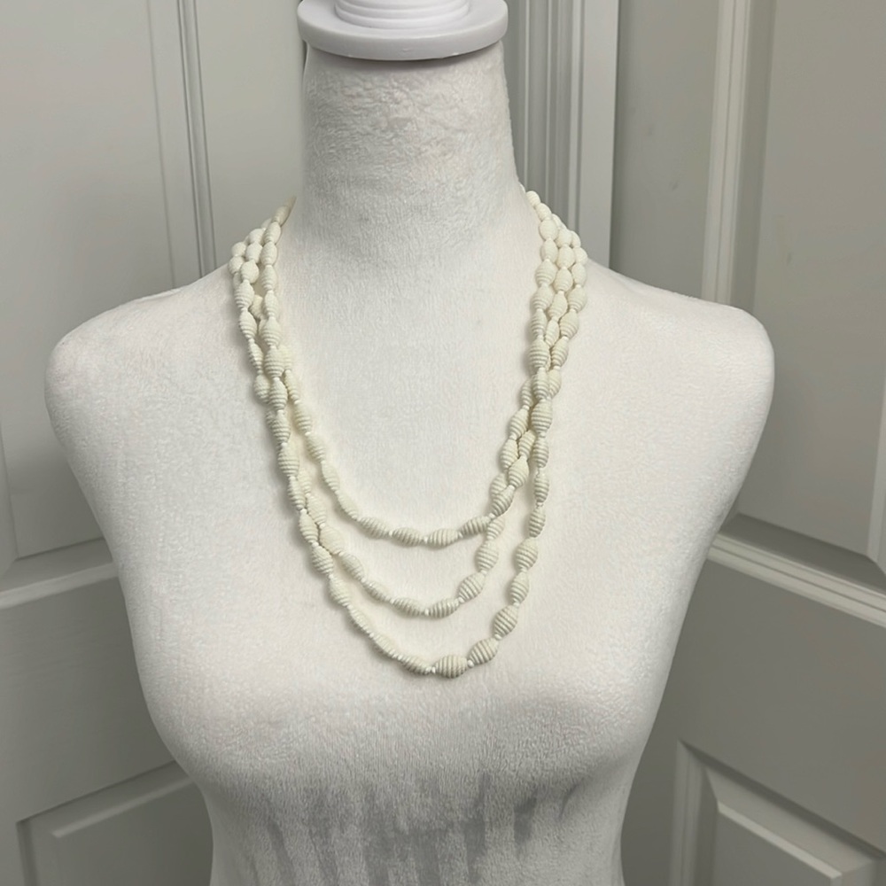 Vintage white layered necklace.